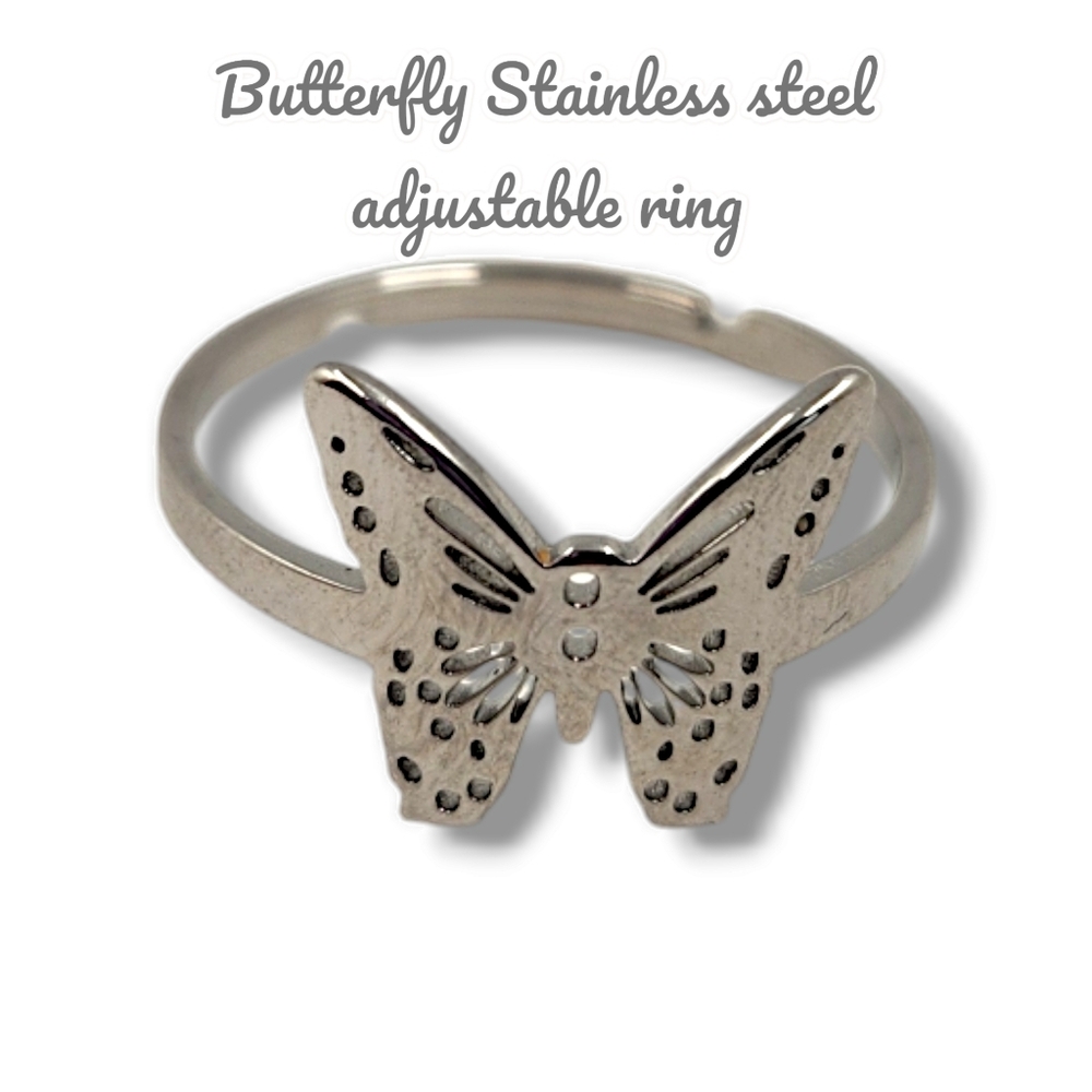 Butterfly Stainless Steel adjustable Ring